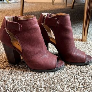 Lucky Brand peep toe booties